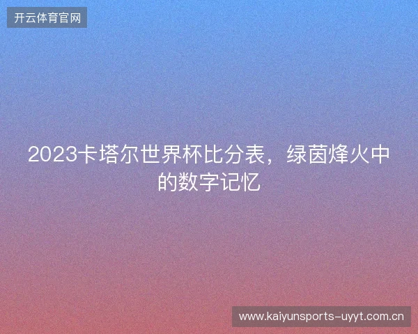 2023卡塔尔世界杯比分表，绿茵烽火中的数字记忆