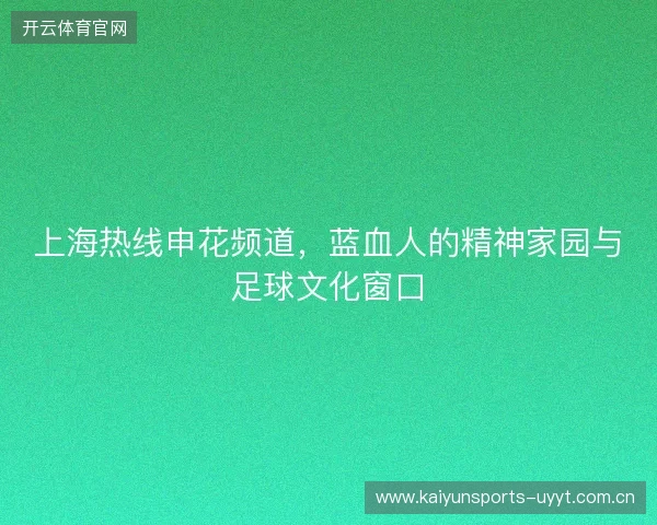 上海热线申花频道，蓝血人的精神家园与足球文化窗口